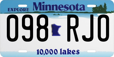 MN license plate 098RJO