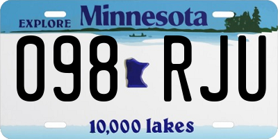 MN license plate 098RJU