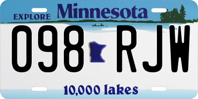 MN license plate 098RJW