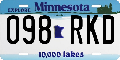 MN license plate 098RKD