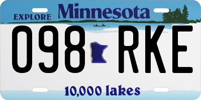 MN license plate 098RKE