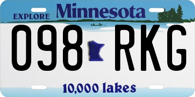 MN license plate 098RKG