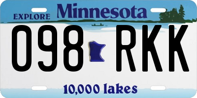 MN license plate 098RKK