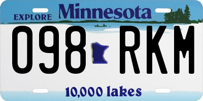 MN license plate 098RKM