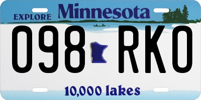 MN license plate 098RKO