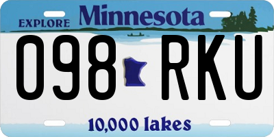 MN license plate 098RKU