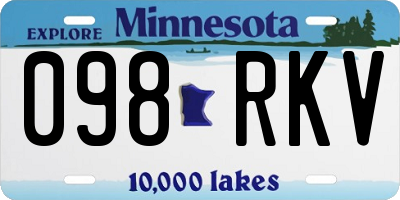 MN license plate 098RKV