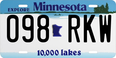MN license plate 098RKW