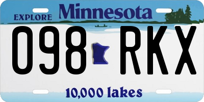 MN license plate 098RKX