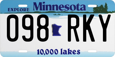MN license plate 098RKY