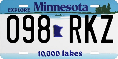 MN license plate 098RKZ