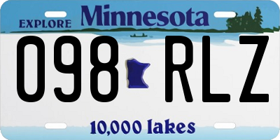 MN license plate 098RLZ