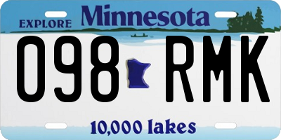 MN license plate 098RMK