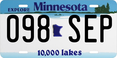 MN license plate 098SEP