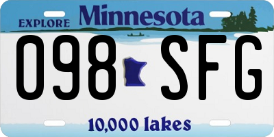 MN license plate 098SFG