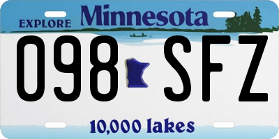 MN license plate 098SFZ