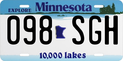 MN license plate 098SGH