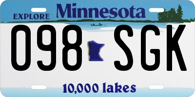 MN license plate 098SGK