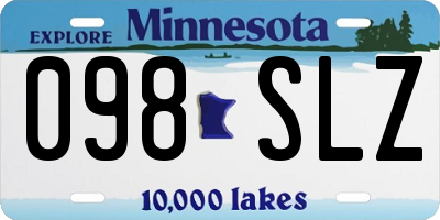 MN license plate 098SLZ