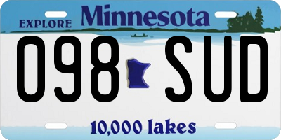 MN license plate 098SUD