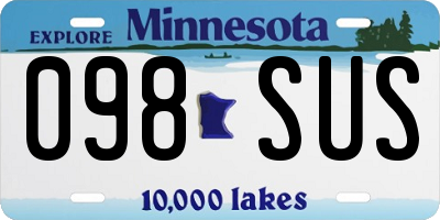 MN license plate 098SUS