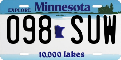MN license plate 098SUW