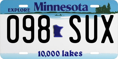 MN license plate 098SUX