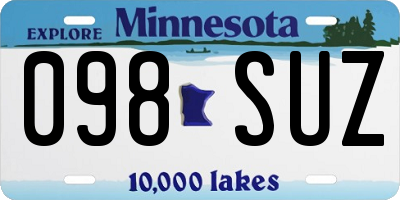 MN license plate 098SUZ