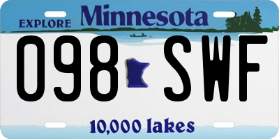 MN license plate 098SWF