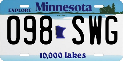 MN license plate 098SWG