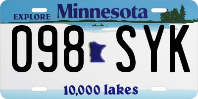 MN license plate 098SYK