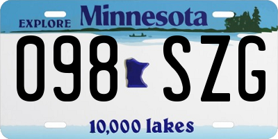 MN license plate 098SZG
