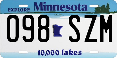 MN license plate 098SZM
