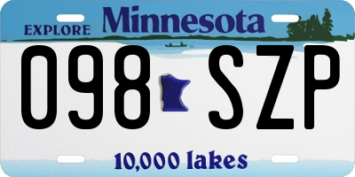 MN license plate 098SZP