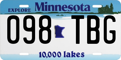 MN license plate 098TBG
