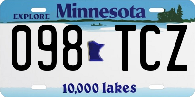 MN license plate 098TCZ