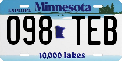 MN license plate 098TEB