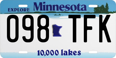MN license plate 098TFK