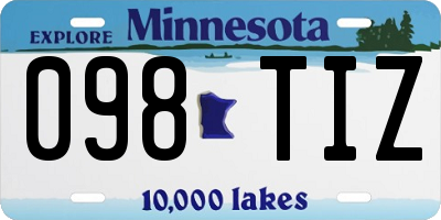 MN license plate 098TIZ