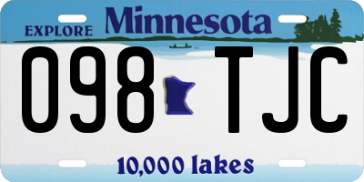 MN license plate 098TJC