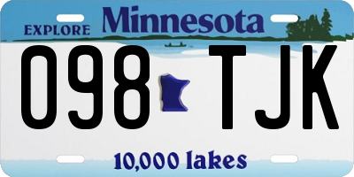 MN license plate 098TJK