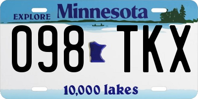MN license plate 098TKX