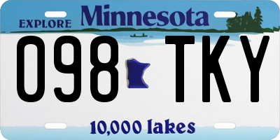 MN license plate 098TKY