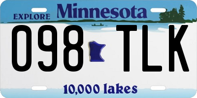 MN license plate 098TLK