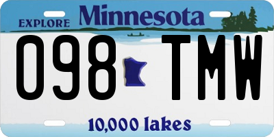 MN license plate 098TMW