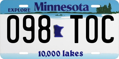 MN license plate 098TOC