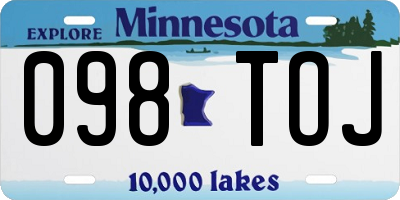 MN license plate 098TOJ