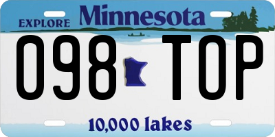 MN license plate 098TOP