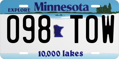 MN license plate 098TOW