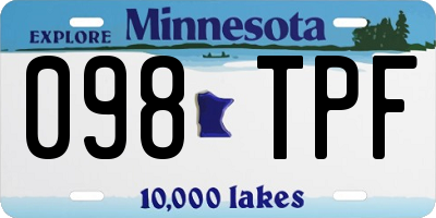 MN license plate 098TPF